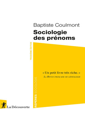 cover image of Sociologie des prénoms